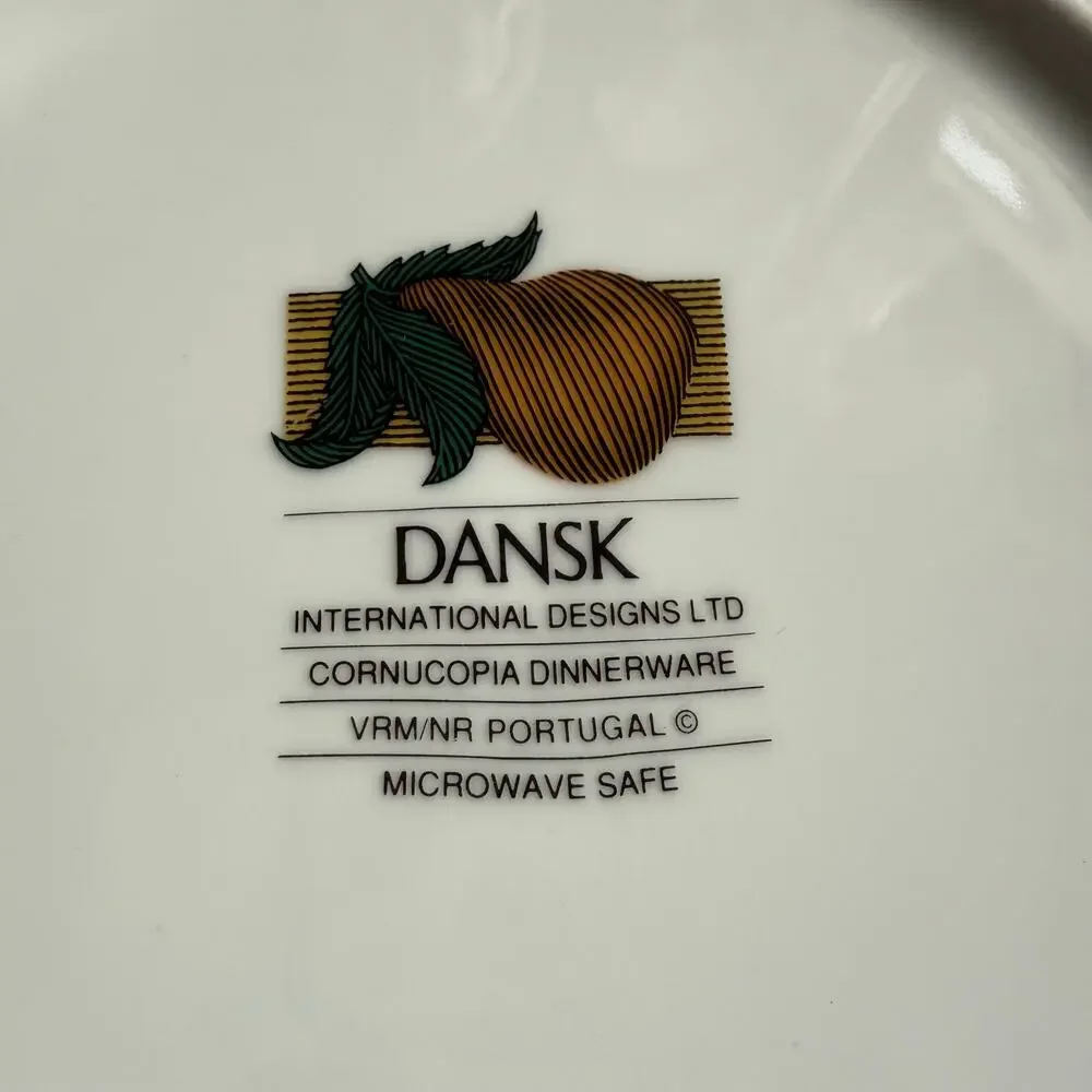 Dansk Cornucopia Fall Fruit Portugal Set‎ of 4 Salad Plates 8-3/4